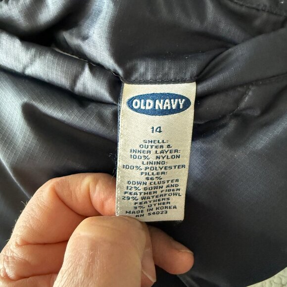 Boy's Navy Blue and Yellow Down Filled Vest Size 14 - Picture 6 of 6